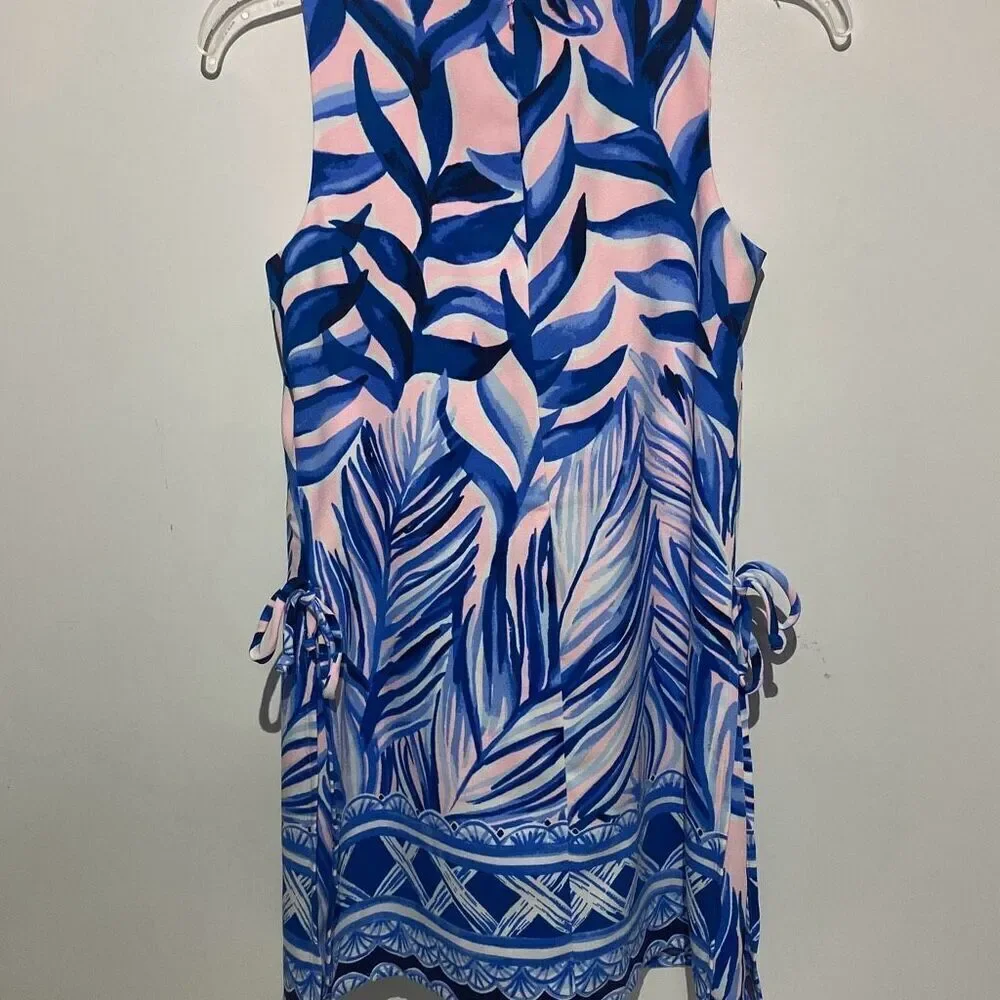 Lilly Pulitzer Women's Blue Pink Donna Heat Wave Tropics Sleeveless Dress‎ Sz 00